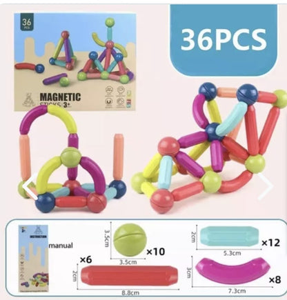 H - Bloques Para Armar Magnéticos 36 PCS